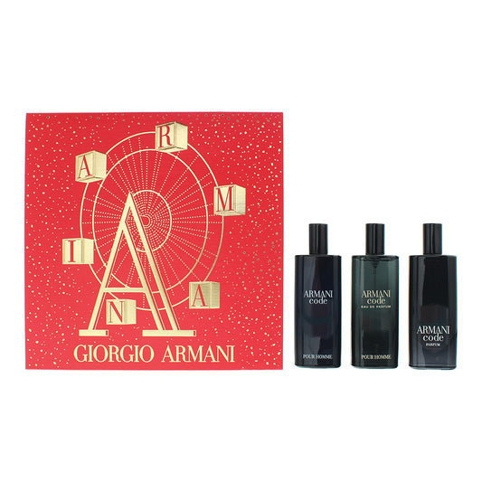Giorgio Armani Code Gift Set 15ml Code EDT - 15ml Code EDP - 15ml Code Parfum - Peacock Bazaar