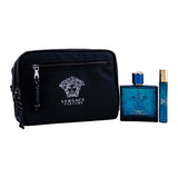 Versace Eros Gift Set 100ml EDP - 10ml EDP - Toiletry Bag - Peacock Bazaar