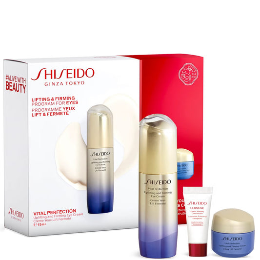Shiseido Uplifting And Firming Eye Gift Set 15ml Vital Perfection Uplifting and Firming Eye Cream - 15ml Vital Perfection Uplifting and Firming Cream - 5ml Ultimune Power Infusing Concentrate - Peacock Bazaar