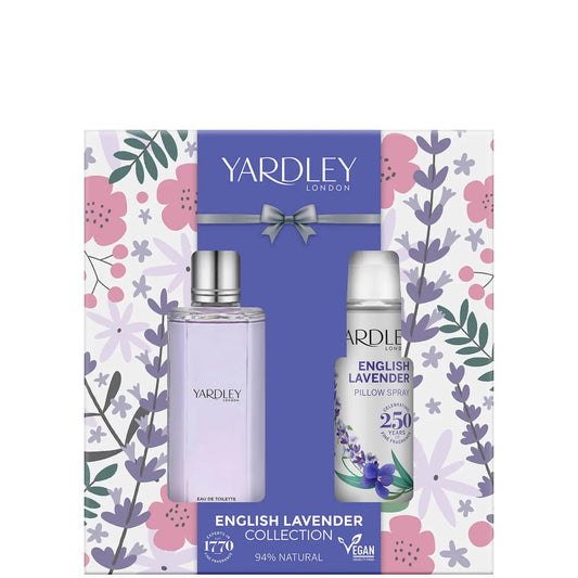 Yardley English Lavender Gift Set 50ml EDT - 50ml Pillow Spray - Peacock Bazaar