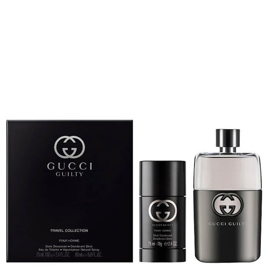 Gucci Guilty Pour Homme Gift Set 90ml EDT Spray- 75ml Deodorant Stick - 50ml Shower Gel - Peacock Bazaar
