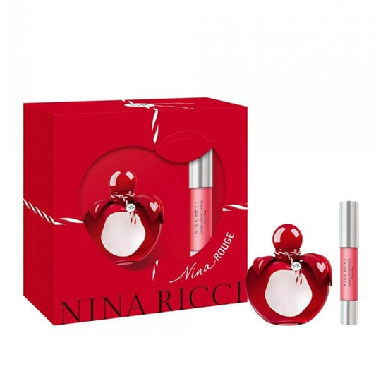 Nina Ricci Nina Rouge Gift Set 50ml EDT - 2.5g Jumbo Lipstick Matte - Peacock Bazaar