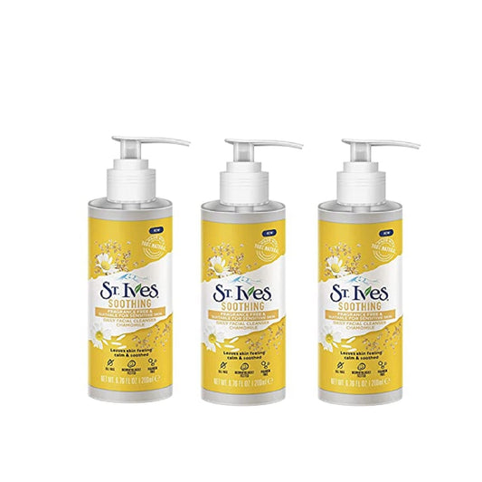 St. Ives Soothing Chamomile Face Wash 3 x 200ml - Peacock Bazaar
