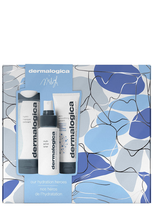 Dermalogica Our Hydration Heroes Gift Set 50ml Hydro Mask Exfoliant - 50ml Multi-Active Toner - 50ml Skin Softening Cream - Peacock Bazaar
