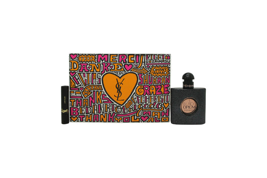 Yves Saint Laurent Black Opium Gift Set 50ml EDP - 2ml Lash Clash Mascara - Pouch - Peacock Bazaar