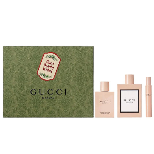 Gucci Bloom Gift Set 100ml EDP - 100ml Body Lotion - 10ml EDP - Peacock Bazaar