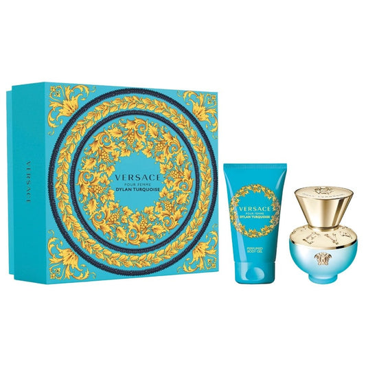 Versace Pour Femme Dylan Turquoise Gift Set 30ml EDT - 50ml Perfumed Body Gel - Peacock Bazaar