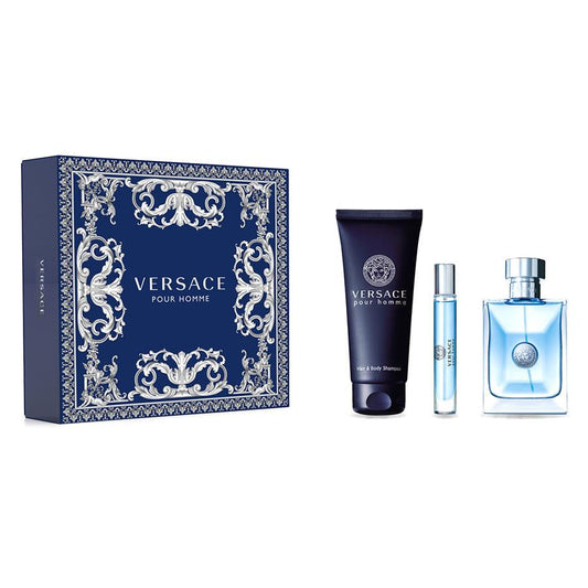 Versace pour Homme Gift Set 100ml EDT - 10ml EDT - 150ml Shower Gel - Peacock Bazaar