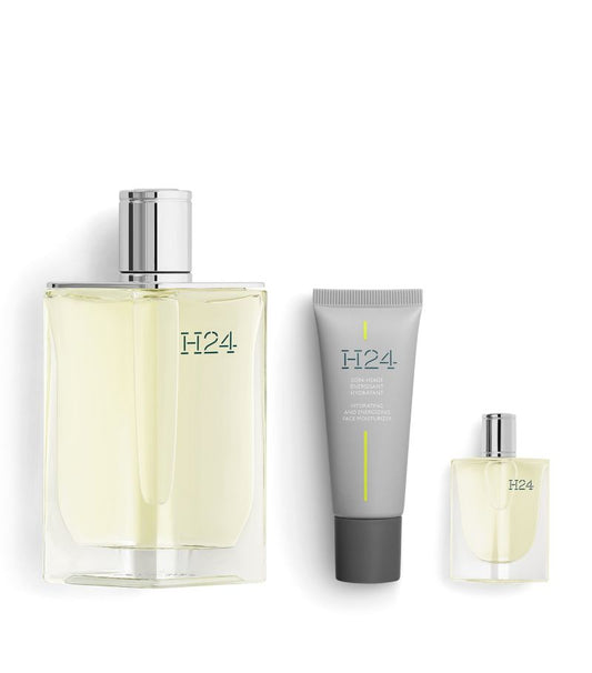 Hermès H24 Gift Set 100ml EDT + 5ml EDT + 20ml Hydrating & Energizing Face Moisturizer - Peacock Bazaar