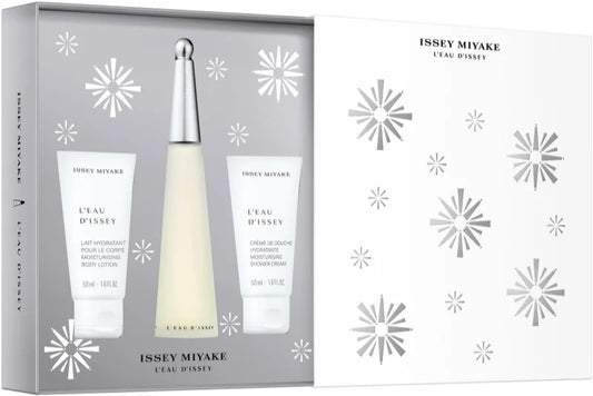 Issey Miyake L'eau d'Issey Gift Set 50ml EDT - 50ml Body Lotion - 50ml Shower Cream - Peacock Bazaar