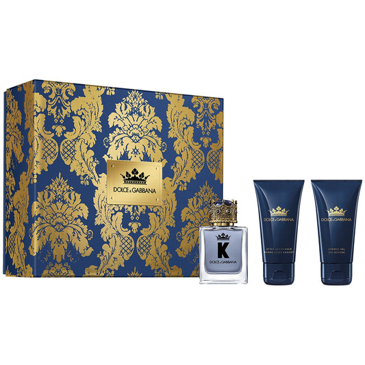 Dolce & Gabbana K Gift Set 50ml EDT - 50ml Aftershave Balm - 50ml Shower Gel - Peacock Bazaar