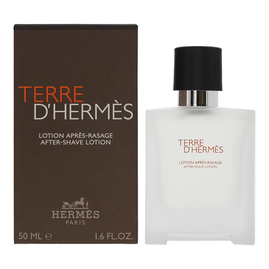 Hermès Terre d'Hermès Aftershave Lotion Splash, 100ml & 50ml - Peacock Bazaar
