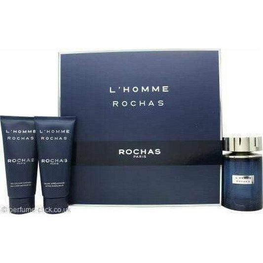 Rochas L'Homme Rochas Gift Set 100ml EDT - 100ml Shower Gel - 100ml Body Lotion - Peacock Bazaar
