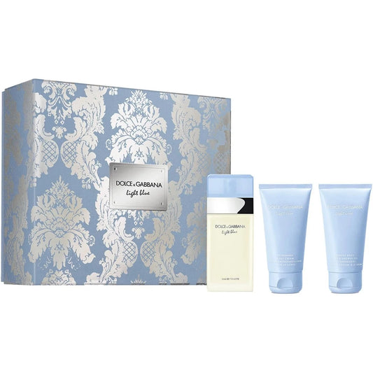 Dolce & Gabbana Light Blue Gift Set 50ml EDT - 50ml Body Cream - 50ml Shower Gel - Peacock Bazaar