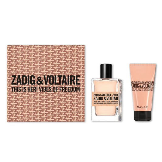 Zadig & Voltaire This is Her! Vibes of Freedom Gift Set 50ml EDP - 50ml Body Lotion - Peacock Bazaar