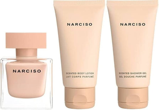 Narciso Rodriguez Narciso Poudree Gift Set 50ml EDP - 50ml Shower Gel - 50ml Body Lotion - Peacock Bazaar