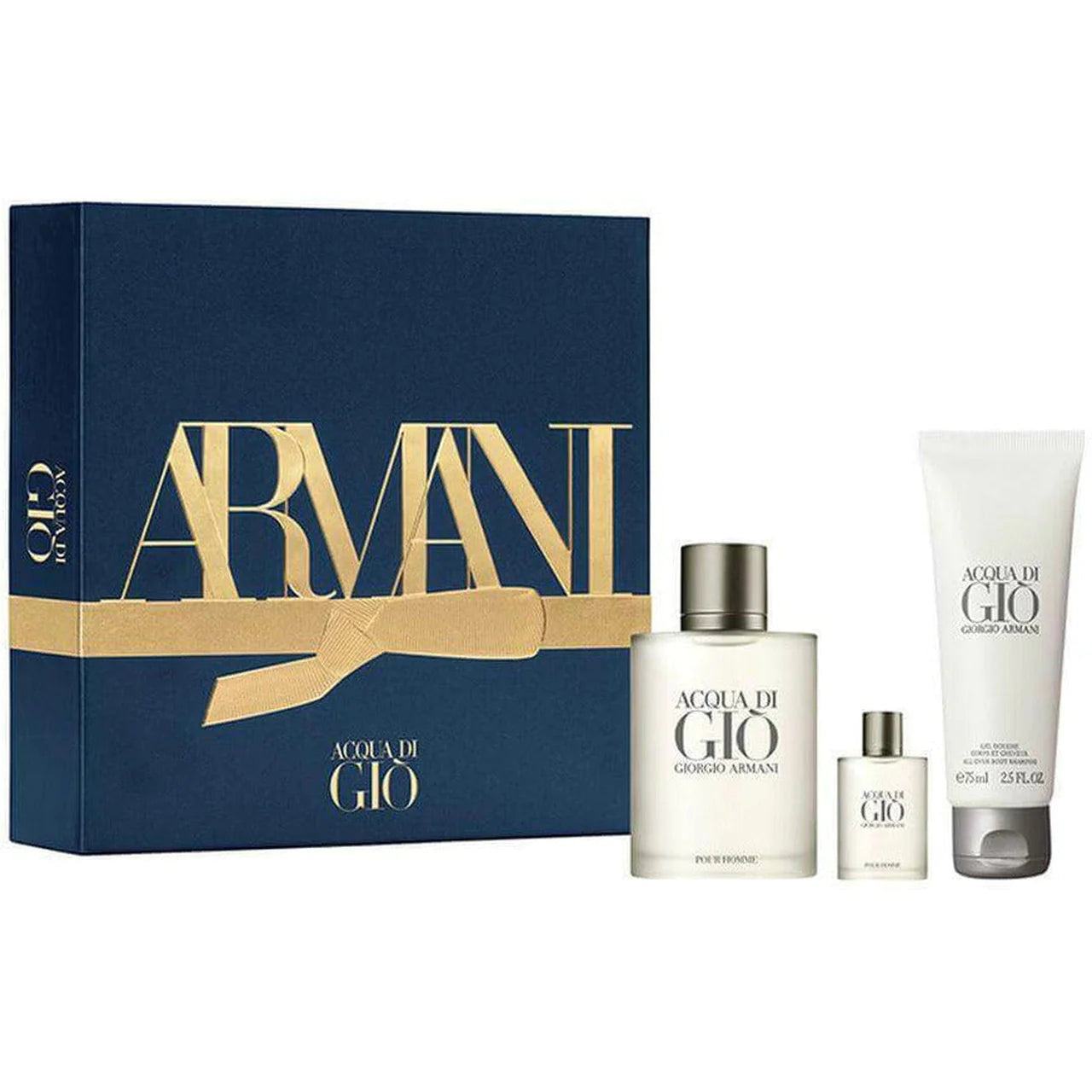 Giorgio Armani Acqua Di Gio Gift Set 50ml EDT - 75ml Shower Gel - 75ml Aftershave Balm - Peacock Bazaar