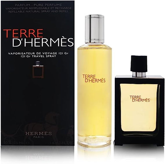 Hermes Terre d'Hermes Gift Set 30ml EDP Spray - 125ml EDP Refill - Peacock Bazaar