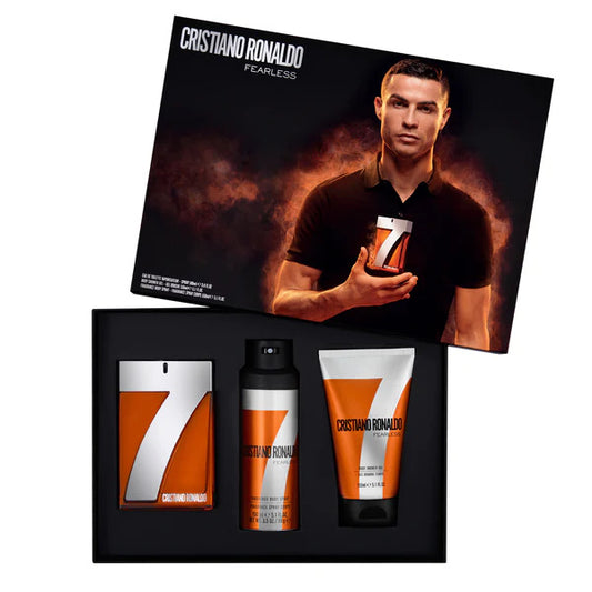 Cristiano Ronaldo CR7 Fearless Gift Set 100ml EDT - 150ml Shower Gel - 150ml Body Spray - Peacock Bazaar