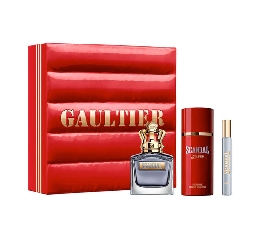 Jean Paul Gaultier Scandal Pour Homme Gift Set 100ml EDT - 150ml Deodorant Spray - 10ml EDT - Peacock Bazaar