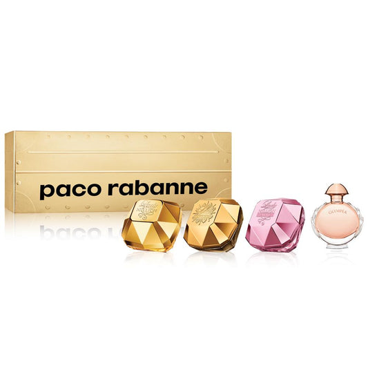 Paco Rabanne Miniatures Gift Set 5ml Lady Million EDP - 5ml Lady Million Empire EDP - 5ml Lady Million Fabulous EDP - 6ml Olympea EDP - Peacock Bazaar