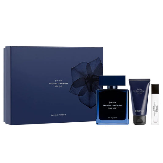 Narciso Rodriguez Bleu Noir Gift Set 100ml EDP - 10ml EDP - 50ml Shower Gel - Peacock Bazaar